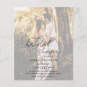 Rustic Photo Budget Bridal Shower-uitnodiging Flyer