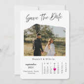 Rustic Photo Calendar Save The Date Card (Voorkant)