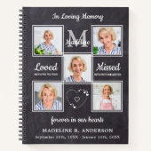 Rustic Photo Collage Budget Funeral Guestbook Notitieboek (Voorkant)