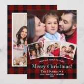 Rustic Photo Collage Buffalo Pset Kerstmis Feestdagenkaart (Voorkant / Achterkant)