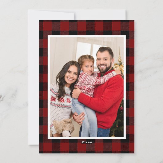 Rustic Photo Collage Buffalo Pset Kerstmis Feestdagenkaart (Achterkant)