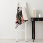 Rustic Photo Collage Monogram Modern Chalkboard Sherpa Deken (In situ)