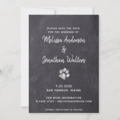 Rustic Photo Collage Pet Wedding Dog Save The Date (Achterkant)