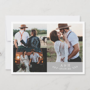 Rustic Photo Collage Wedding Hartelijk dank Bedankkaart