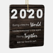 Rustic Photo Covid Herdenking kerstboom Keramisch Ornament (Rechts)