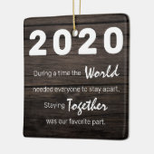 Rustic Photo Covid Herdenking kerstboom Keramisch Ornament (Links)