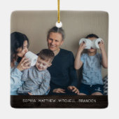 Rustic Photo Covid Herdenking kerstboom Keramisch Ornament (Achterkant)