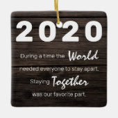 Rustic Photo Covid Herdenking kerstboom Keramisch Ornament (Voorkant)