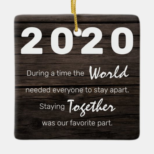 Rustic Photo Covid Herdenking kerstboom Keramisch Ornament (Voorkant)