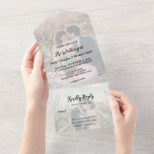 Rustic photo elegant country Wedding All In One Uitnodiging (Afscheurbaar)