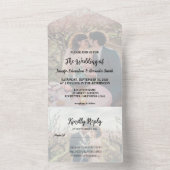 Rustic photo elegant country Wedding All In One Uitnodiging (Binnen)