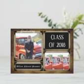  Rustic Photo Graduation Invitations Kaart (Staand voorkant)