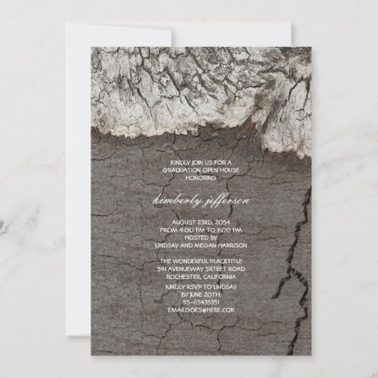 Rustic Photo Graduation Party en aankondiging (Achterkant)
