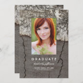 Rustic Photo Graduation Party en aankondiging (Voorkant / Achterkant)