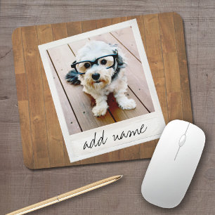 Rustic Photo Lijst met Square Instagram en Wood Muismat