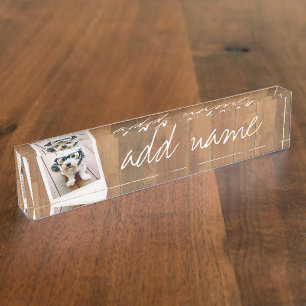 Rustic Photo Lijst met Square Instagram en Wood Naambordje