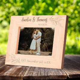 Rustic Photo lijst voor bruiloften met namen Gegraveerde Lijstjes