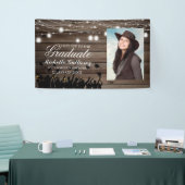Rustic Photo Mason Jar Afstuderen Spandoek (Beurs)