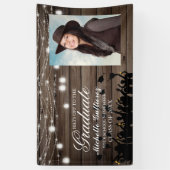 Rustic Photo Mason Jar Afstuderen Spandoek (Verticaal)