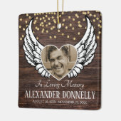 Rustic Photo Memorial | Kerstangel Keramisch Ornament (Links)