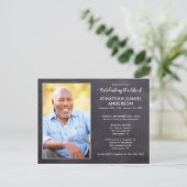 Rustic Photo Memorial Service Celebration of Life Uitnodiging Briefkaart (Staand voorkant)