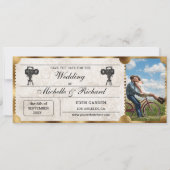 Rustic Photo  Movie Ticket Bewaar de Datum Kaart (Voorkant)