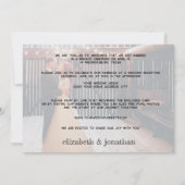 Rustic Photo Reception Just getrouwde Invitation Kaart (Achterkant)