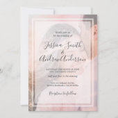 Rustic Photo Wedding Invitation  Coral Kaart (Voorkant)