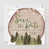 Rustic Photo Wedding Save the Date Invitation Kaart (Voorkant)