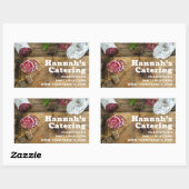 Rustic Photo Wooden Board Charcuterie Catering Rechthoekige Sticker (Vel)
