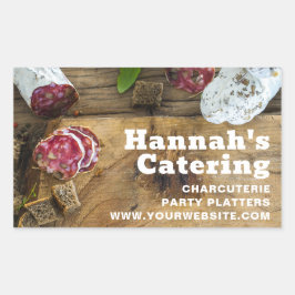 Rustic Photo Wooden Board Charcuterie Catering Rechthoekige Sticker
