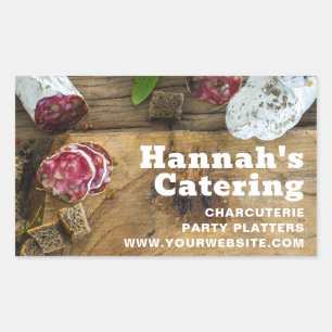 Rustic Photo Wooden Board Charcuterie Catering Rechthoekige Sticker