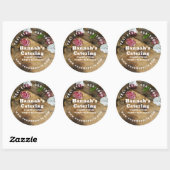 Rustic Photo Wooden Board Charcuterie Catering Ronde Sticker (Vel)