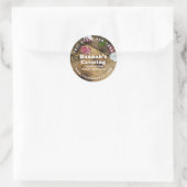 Rustic Photo Wooden Board Charcuterie Catering Ronde Sticker (Tas)