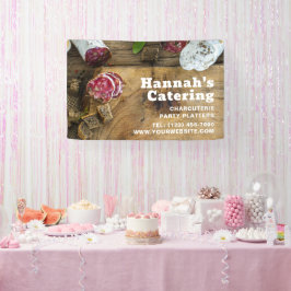 Rustic Photo Wooden Board Charcuterie Catering Spandoek