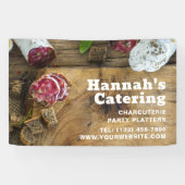 Rustic Photo Wooden Board Charcuterie Catering Spandoek (Horizontaal)