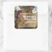 Rustic Photo Wooden Board Charcuterie Catering Vierkante Sticker (Tas)