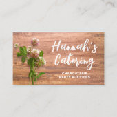 Rustic Photo Wooden Board Charcuterie Catering Visitekaartje (Voorkant)