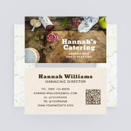 Rustic Photo Wooden Board Charcuterie Catering Visitekaartje