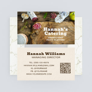 Rustic Photo Wooden Board Charcuterie Catering Visitekaartje