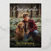 Rustic PhotoPop Graduation Folie Uitnodiging (Voorkant)