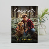 Rustic PhotoPop Graduation Folie Uitnodiging (Staand Voorkant)