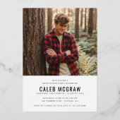 Rustic PhotoPop Graduation Folie Uitnodiging (Achterkant)