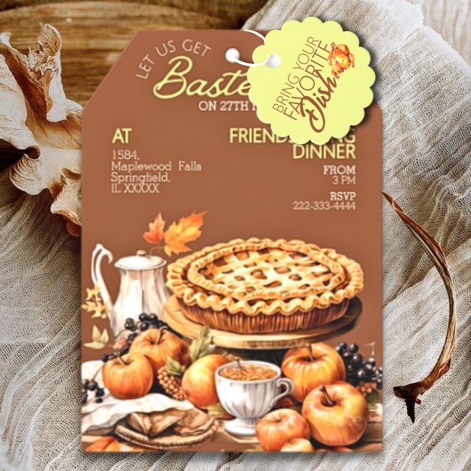 Rustic Pie Cozy VriendenGiving Diner Uitnodiging