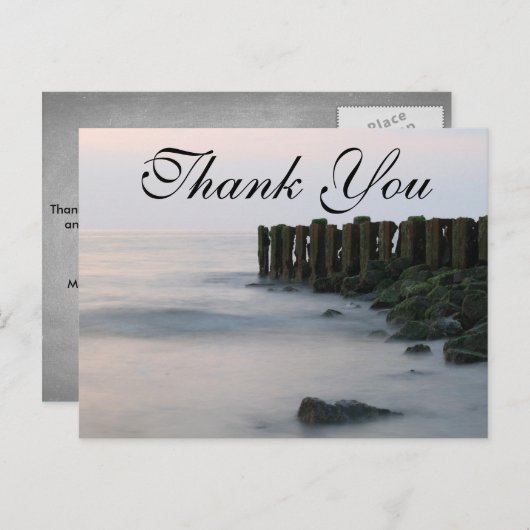 Rustic Pier op strand | Hartelijk dank Briefkaart (Voorkant / Achterkant)