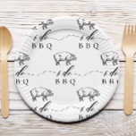 Rustic Pig I doet Casual bruiloft BBQ Papieren Bordje<br><div class="desc">rustiek varken ik doe BBQ Casual bruiloft papier Borden</div>