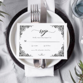  Rustic Pig I doet Casual bruiloft BBQ RSVP Kaartje