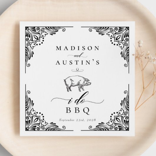 Rustic Pig I doet Casual bruiloft BBQ Servet