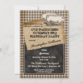 Rustic Pig Roast Backyard BBQ Birthday Party Kaart (Voorkant)