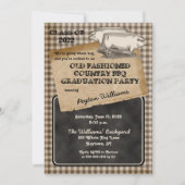 Rustic Pig Roast Backyard BBQ Graduparty Kaart (Voorkant)
